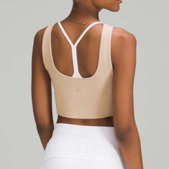 Lululemon LA Front Cut-Out Crop Tank in Trench - Picture 2 of 7